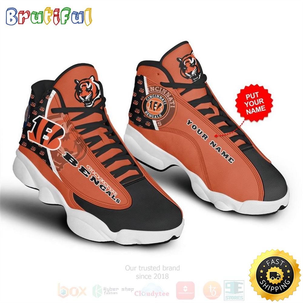 Cincinnati Bengals Nfl Custom Name Air Jordan 13 Shoes