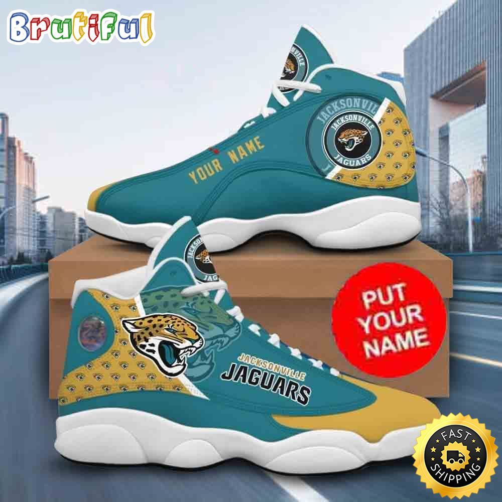 Custom Name NFL Jacksonville Jaguars Air Jordan 13 Shoes Printed Logo JD 13