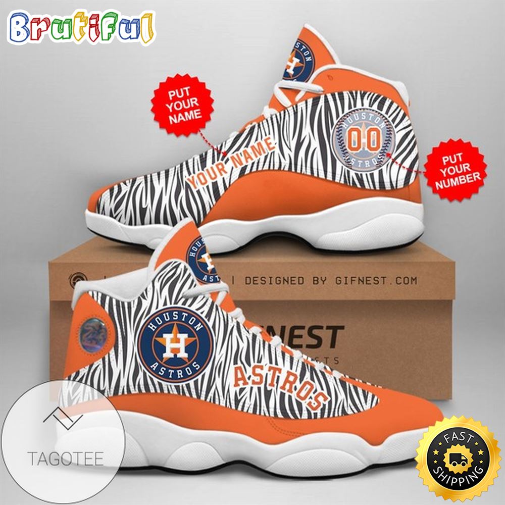MLB Houston Astros Custom Name Number Air Jordan 13 Shoes V6