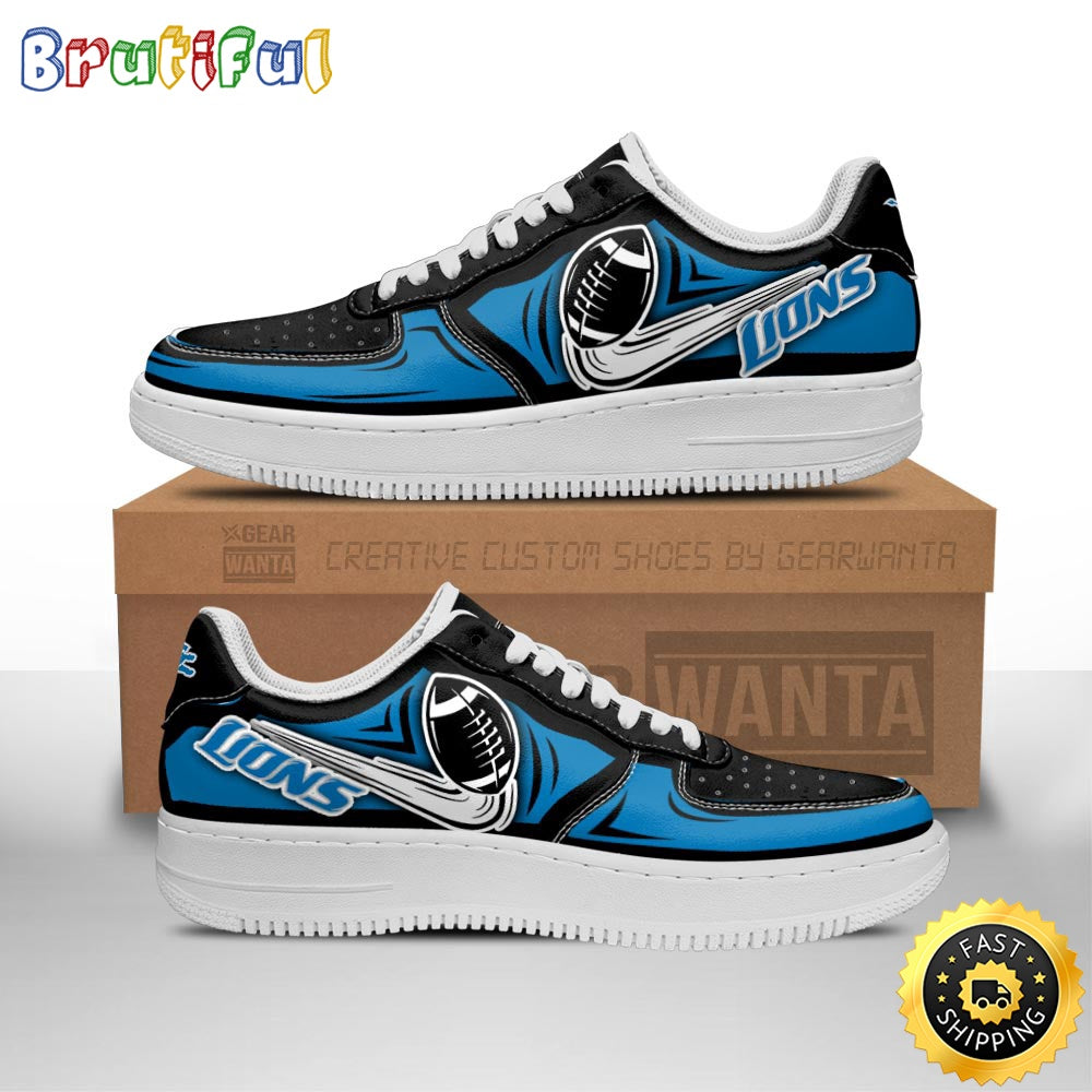 NFL Detroit Lions Air Force 1 Shoes Football Sneaker Shoes