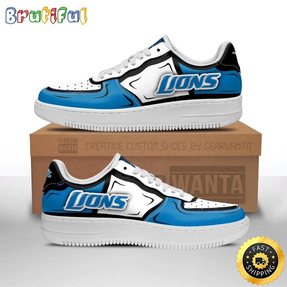 NFL Detroit Lions Air Force 1 Shoes Football Sports Sneaker Shoes