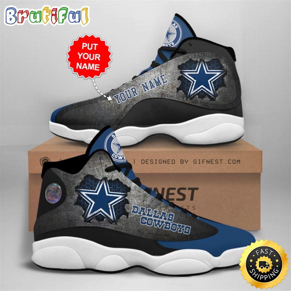 NFL Dallas Cowboys Custom Name Air Jordan 13 Shoes V12