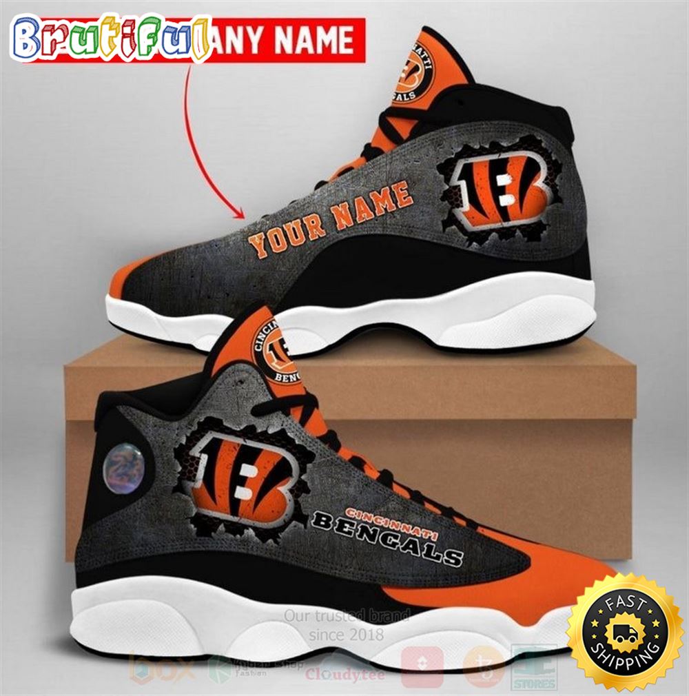 Nfl Cincinnati Bengals Custom Name Air Jordan 13 Shoes