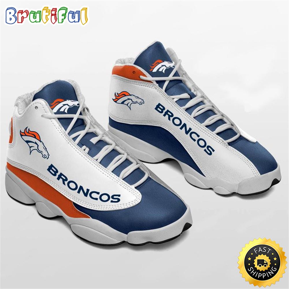 Nfl Denver Broncos Football Team Air Jordan 13 Sneaker Shoes