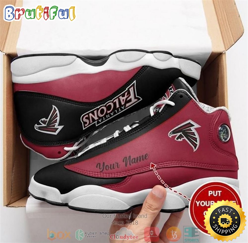 Personalized Atlanta Falcons Nfl Big Logo Football Team 10 Air Jordan 13 Sneaker Shoes