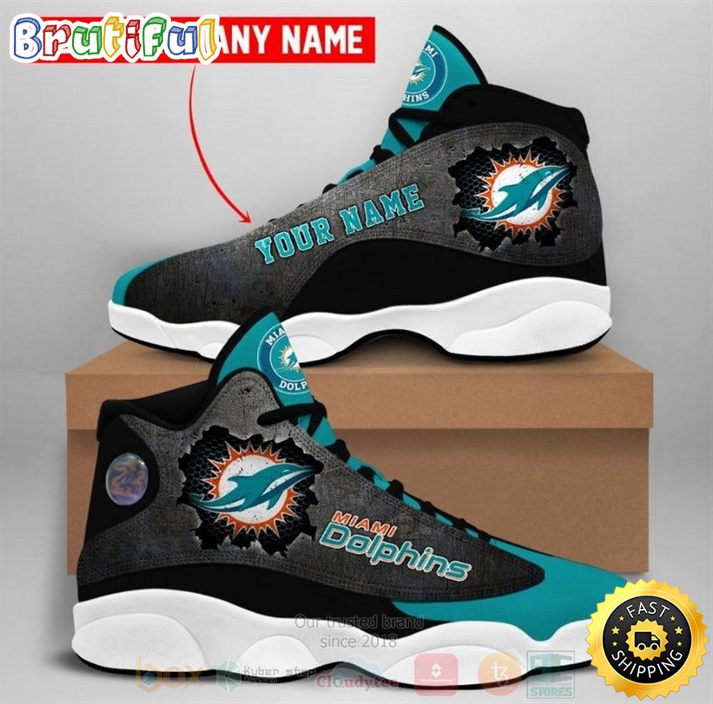 Personalized Miami Dolphins Nfl Team Air Jordan 13 Shoes
