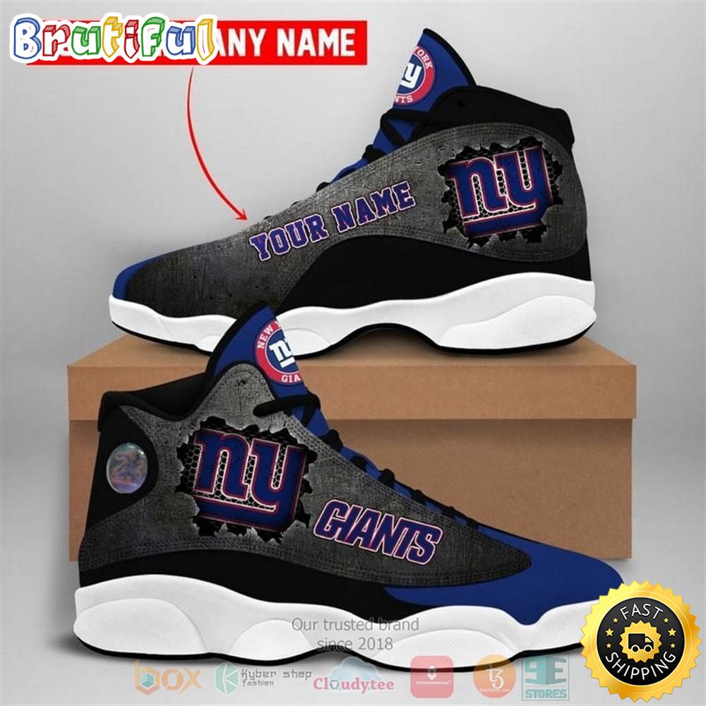 Personalized New York Giants Nfl Football Team Custom Air Jordan 13 Shoes