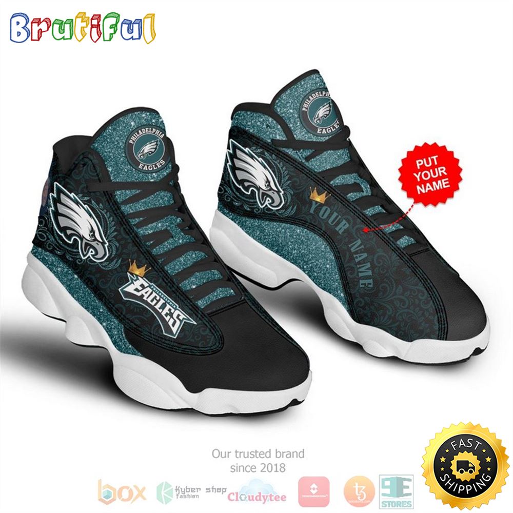 Personalized Philadelphia Eagles Nfl Football Custom Air Jordan 13 Shoes