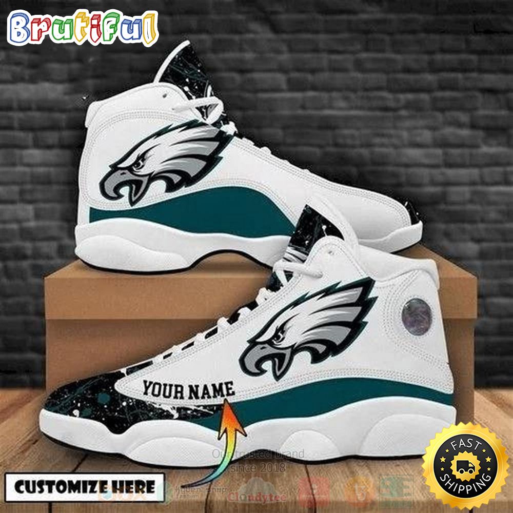 Philadelphia Eagles Nfl Football Teams Custom Name Air Jordan 13 Shoes