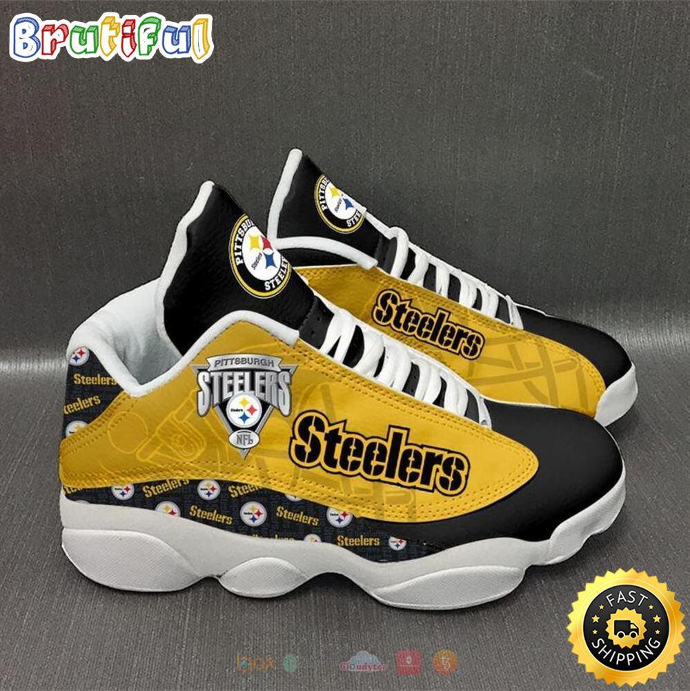 Pittsburgh Steelers Nfl Yellow Black Air Jordan 13 Shoes