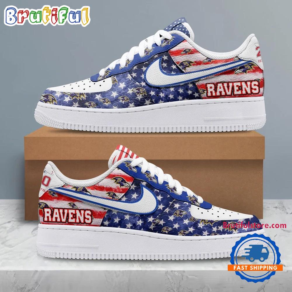 Baltimore Ravens 2026 NFL 250 Years Of America Air Force 1 Shoes Sneaker
