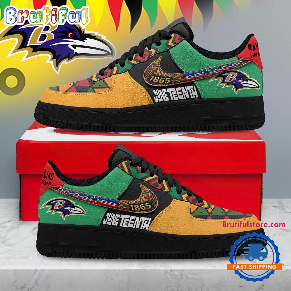 Baltimore Ravens 2026 NFL Juneteenth Air Force 1 Shoes Sneaker