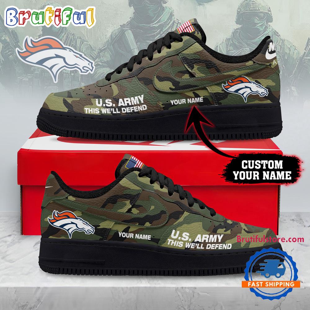 Denver Broncos NFL US Army Custom Air Force 1 Shoes Sneaker