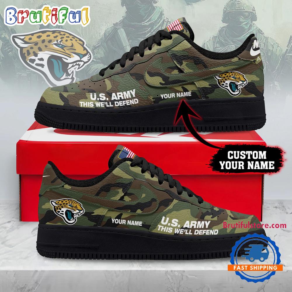 Jacksonville Jaguars NFL US Army Custom Air Force 1 Shoes Sneaker