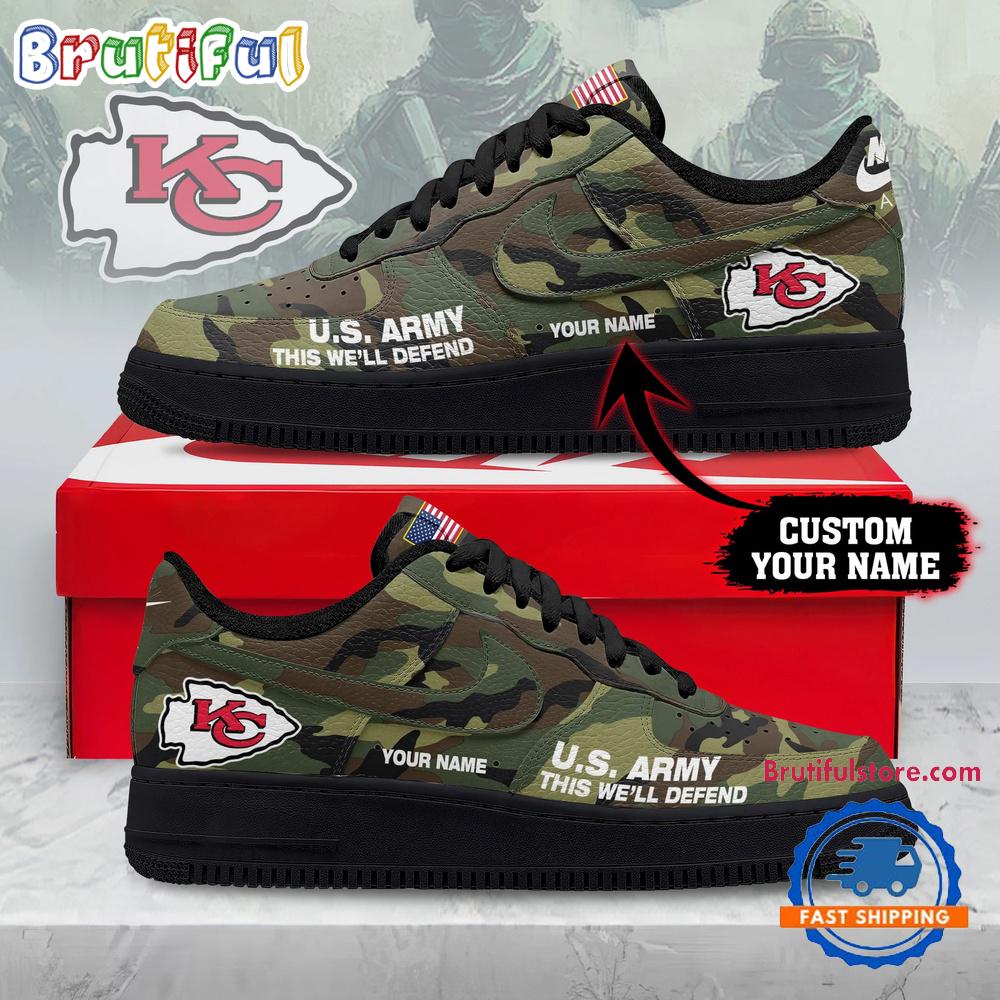 Kansas City Chiefs NFL US Army Custom Air Force 1 Shoes Sneaker