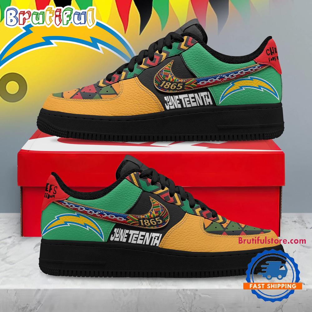 Los Angeles Chargers 2026 NFL Juneteenth Air Force 1 Shoes Sneaker