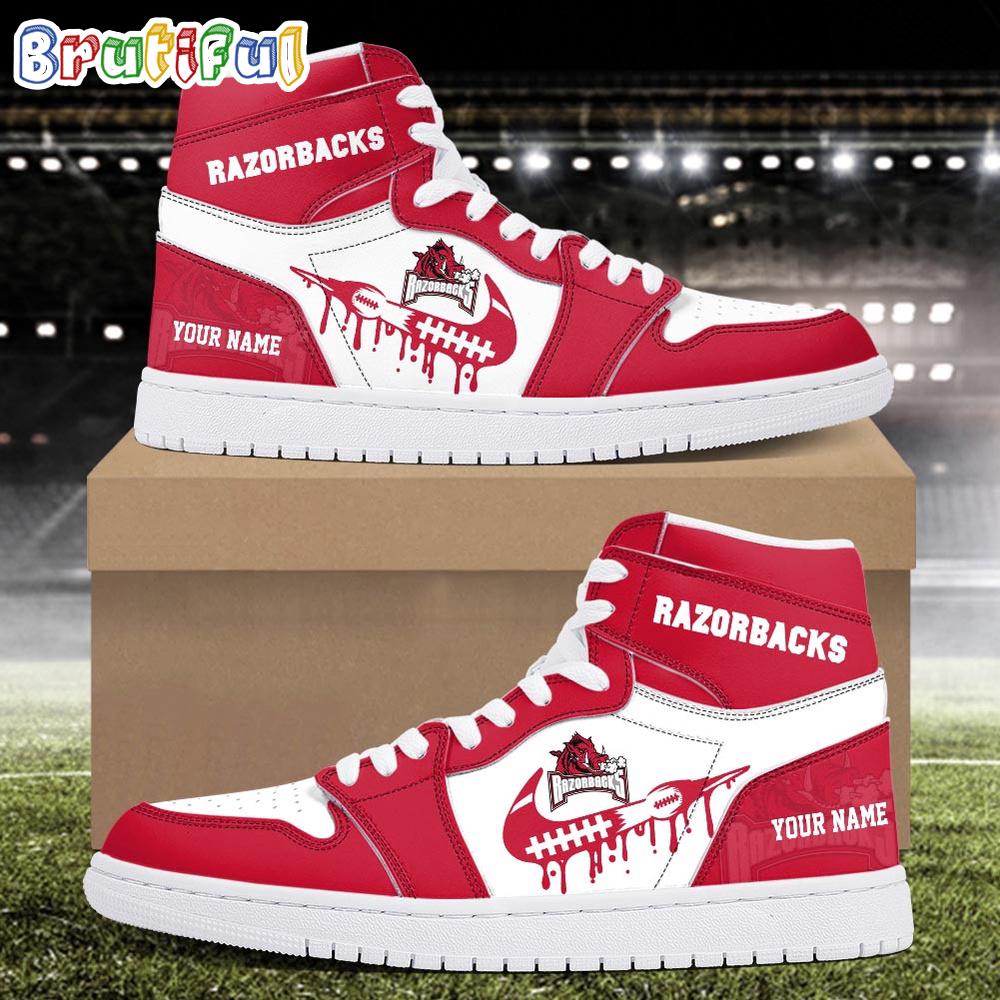 NCAA Arkansas Razorbacks Sport Team Personalized Air Jordan 1 Hightop Shoes