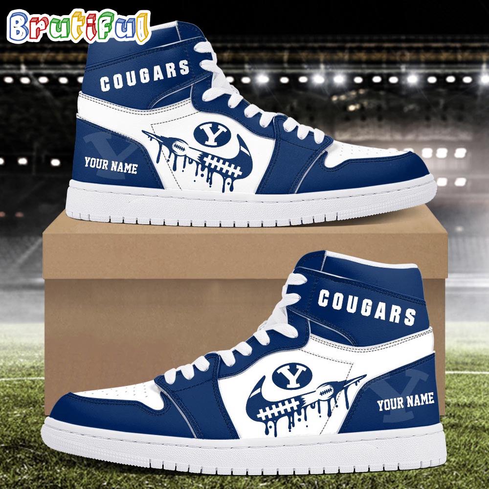 NCAA BYU Cougars Sport Team Personalized Air Jordan 1 Hightop Shoes