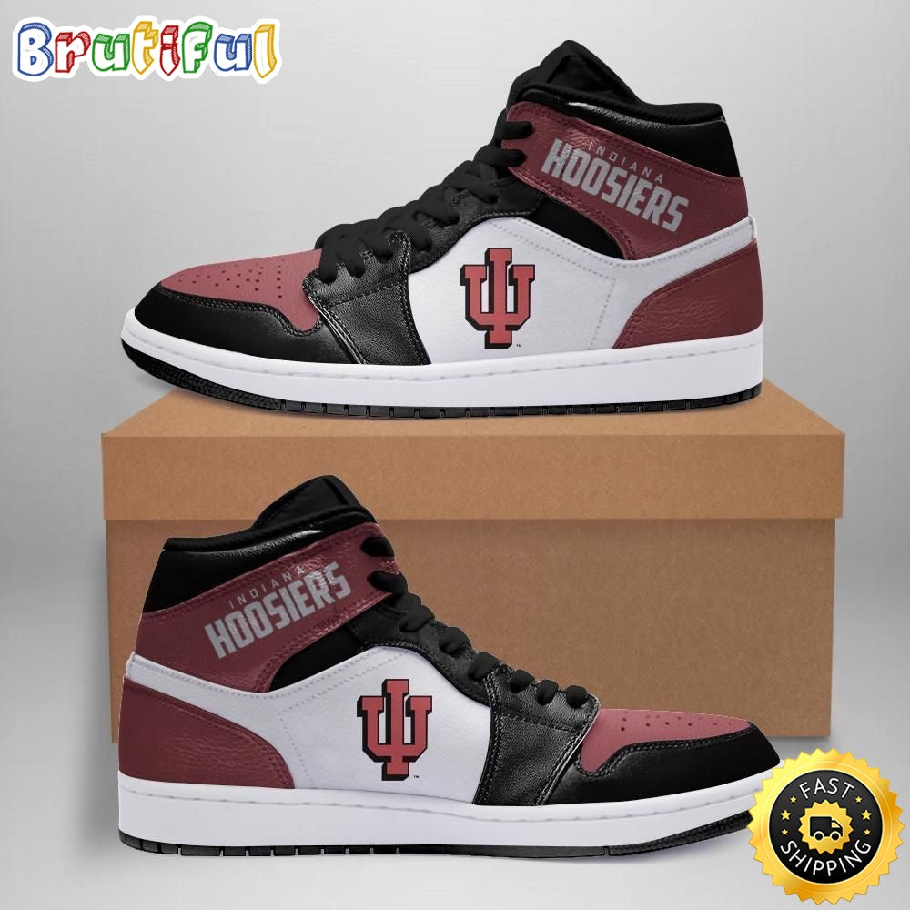 NCAA Indiana Hoosiers Black Crimson Air Jordan 1 High Sneakers