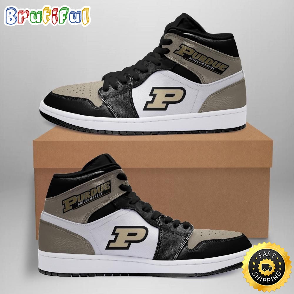 NCAA Purdue Boilermakers Gold Black Air Jordan 1 High Sneakers Legendary Air Jordan Footwear