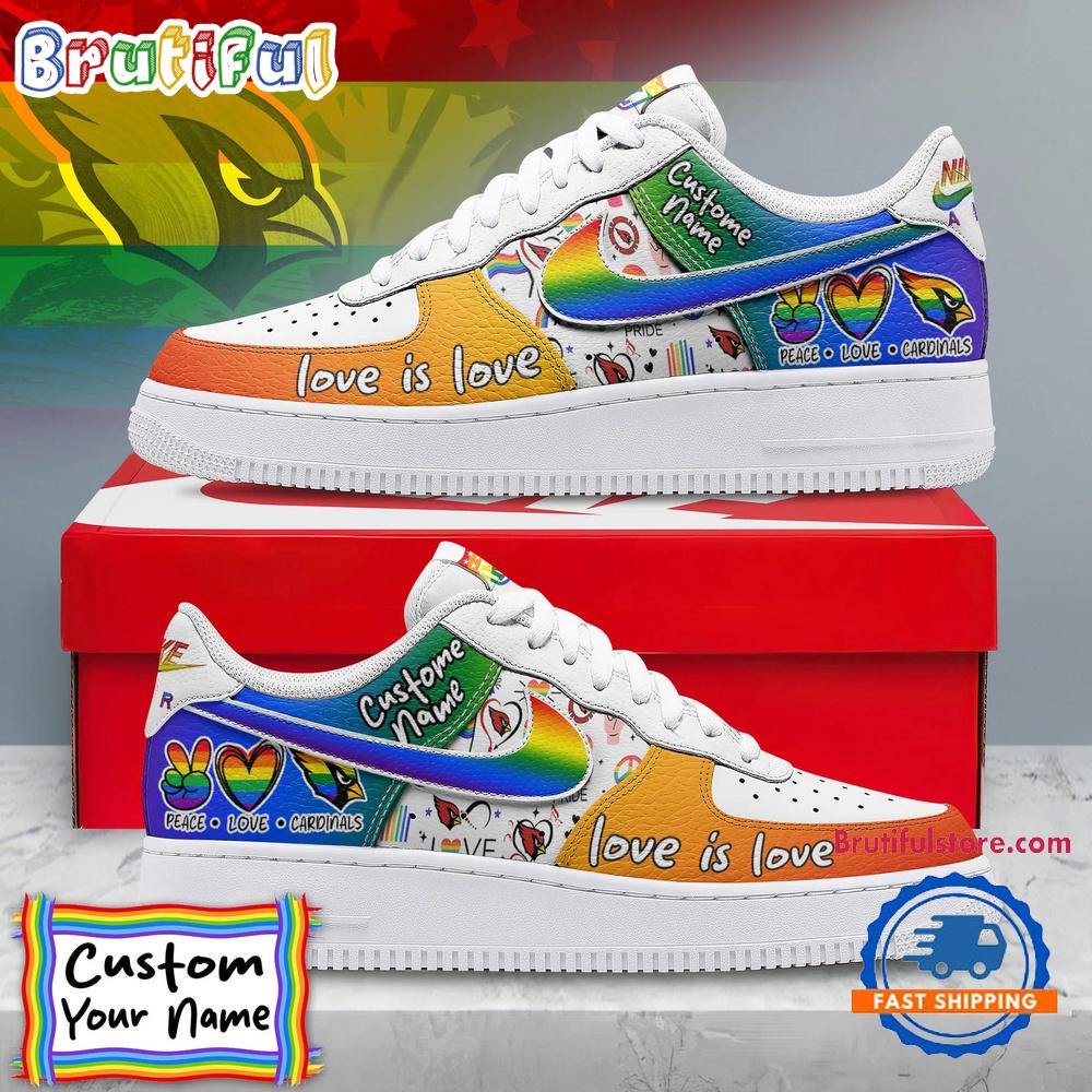 NFL Arizona Cardinals Pride Peace Love Cardinals Custom Air Force 1 Shoes Sneaker