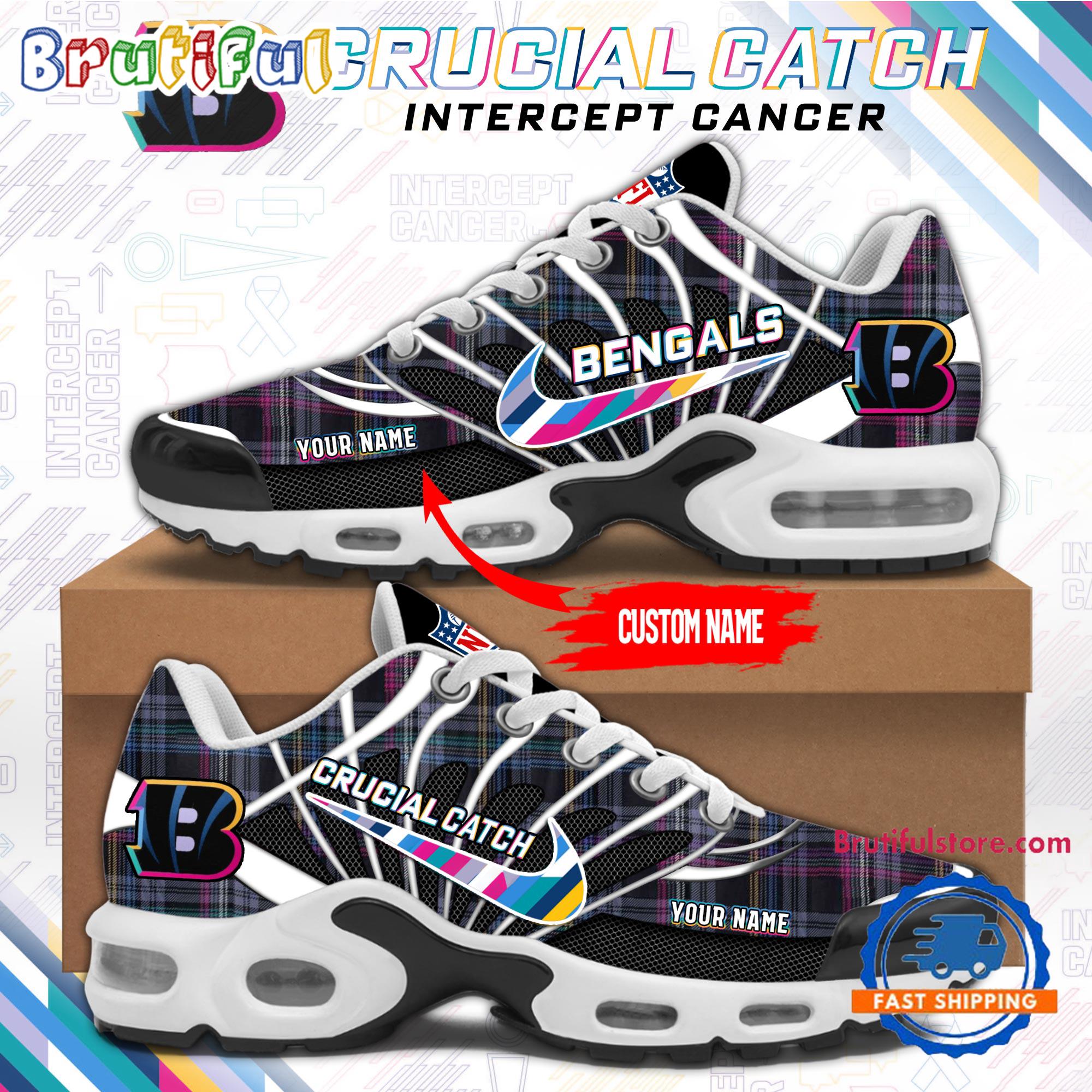 NFL Cincinnati Bengals  Crucial Catch Intercept Cancer Air Max Plus Shoes Sneaker