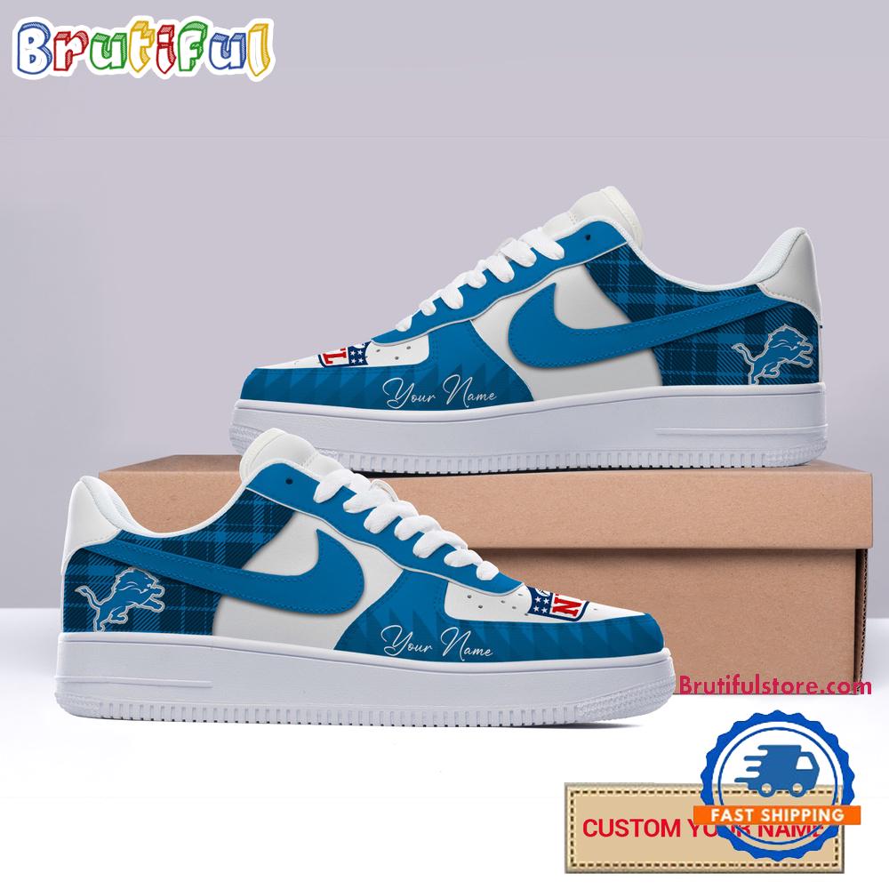 NFL Detroit Lions Christmas Logo Pattern Custom Air Force 1 Shoes Sneaker