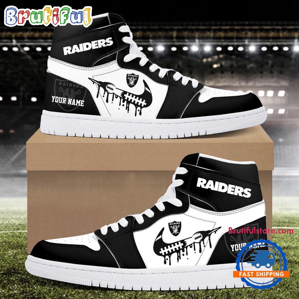 NFL Las Vegas Raiders New Season Custom Air Jordan 1 Hightop Shoes
