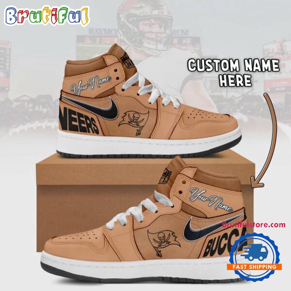 NFL Tampa Bay Buccaneers Brown Air Jordan 1 Hightop Shoes