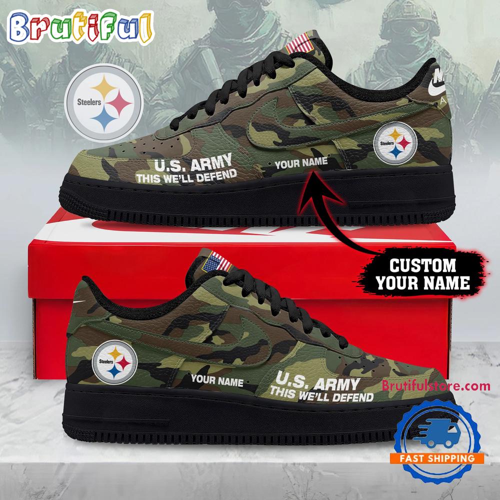 Pittsburgh Steelers NFL US Army Custom Air Force 1 Shoes Sneaker